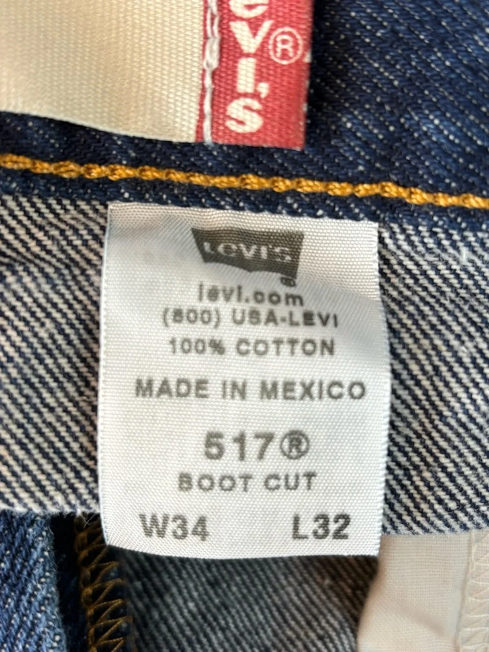 Vtg Levi's Jeans Mens 34X32 517 Bootcut Dark Wash Rigid Denim 05 Made in Mexico